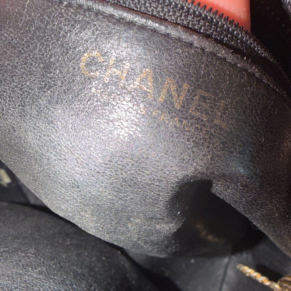 Chanel Caviar Skin Black Medallion Tote Shoulder Bag Large CC Logo - Picture 8 of 9